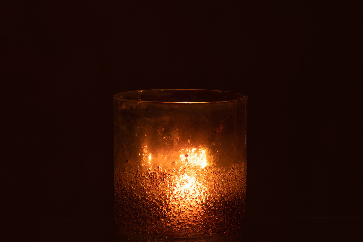 J-Line lantaarn glas Bruin Large