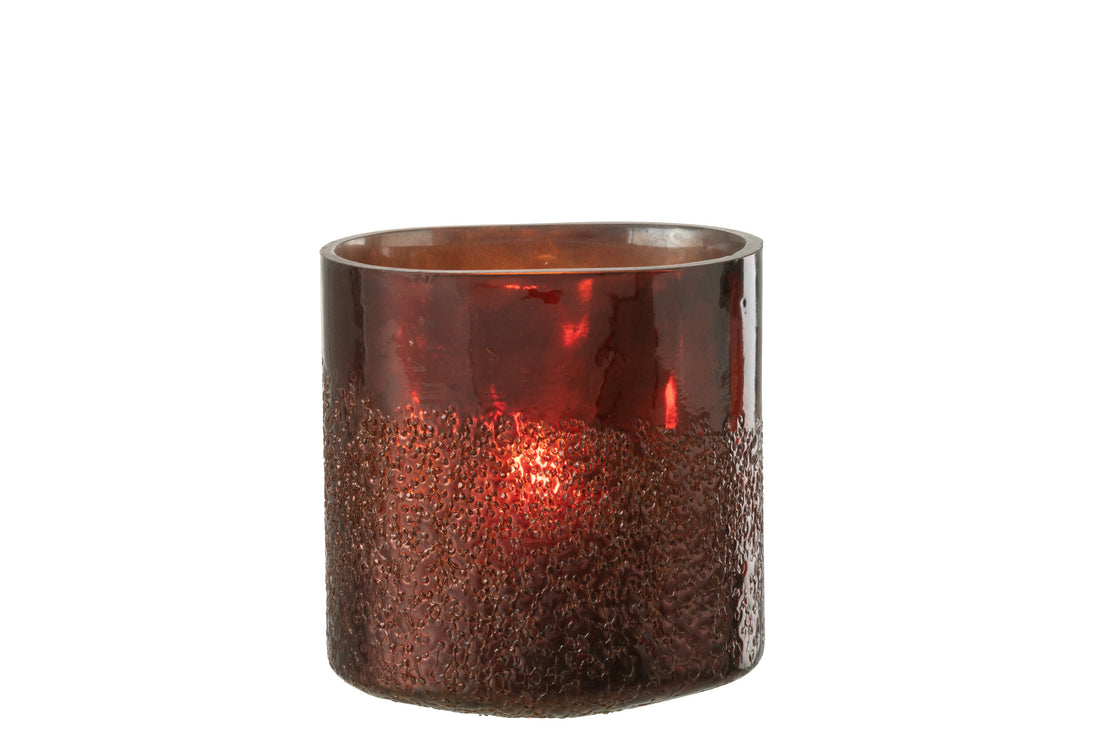 J-Line Lantaarnspiegel Koper/Roodglas Extra Groot