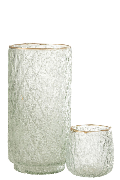 Orkaan Gouden Rand Glas Transparant Groot