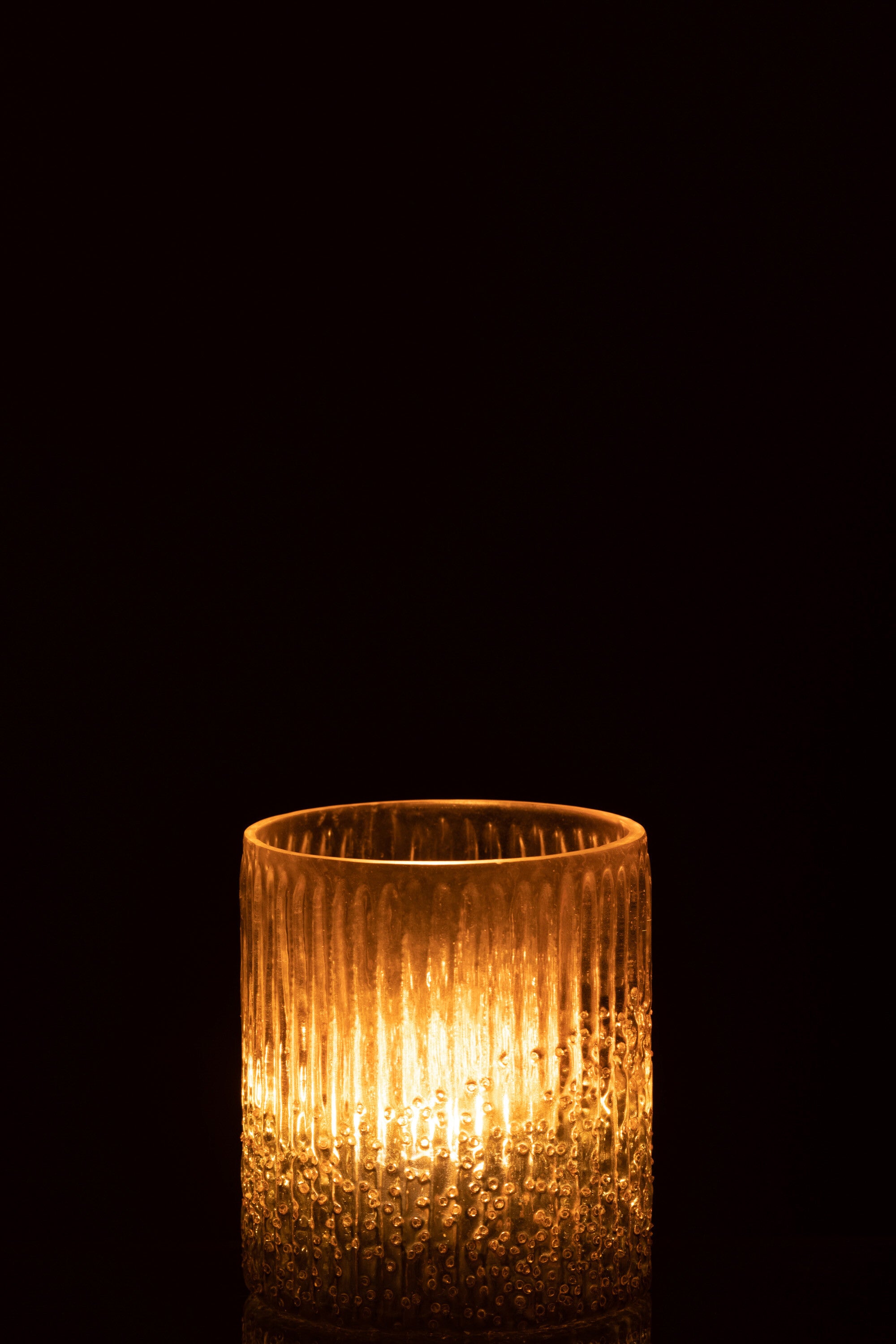 Orkaan Geribbeld Glas Roze Medium