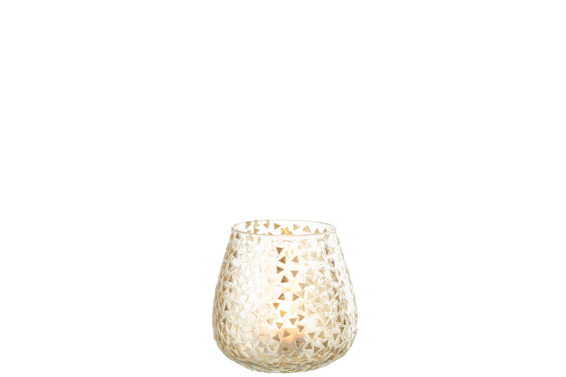 Orkaan Driehoek Glas Trans/Goud Groot