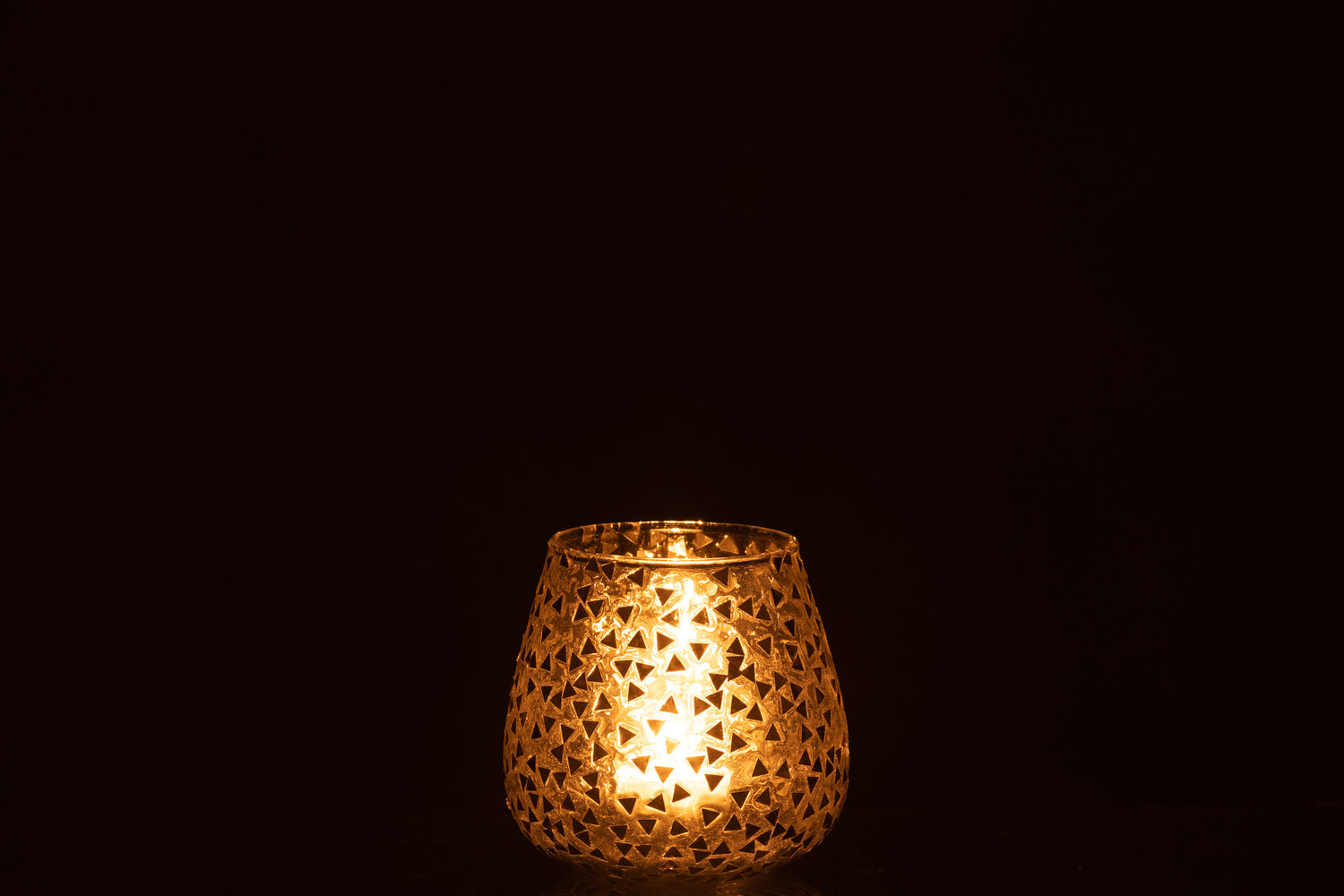 Orkaan Driehoek Glas Trans/Goud Groot