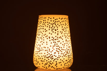 Orkaan Driehoek Glas Wit/Goud Extra Groot