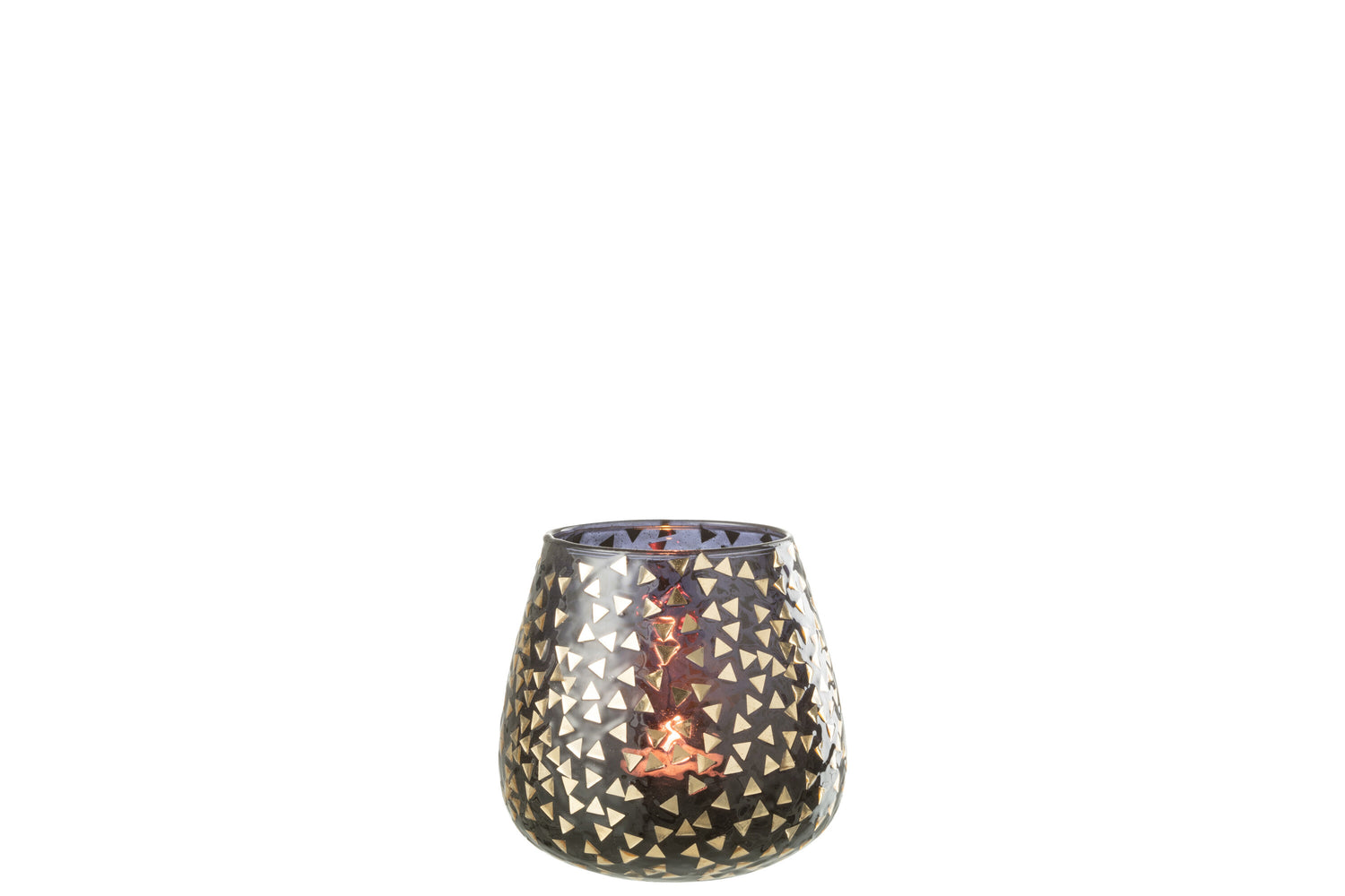 Orkaan Driehoek Glas Zwart/Goud Groot