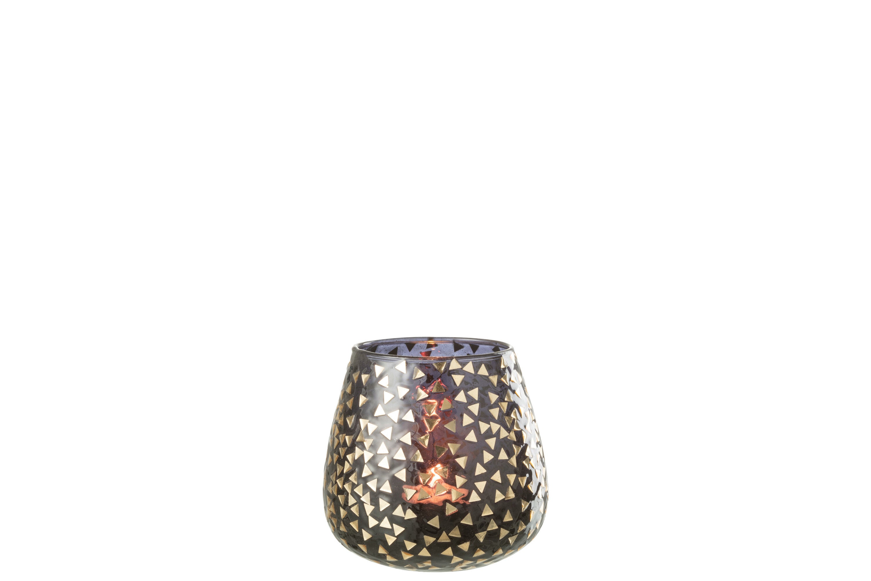 Orkaan Driehoek Glas Zwart/Goud Groot