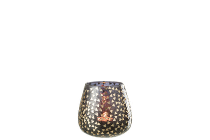 Orkaan Driehoek Glas Zwart/Goud Groot