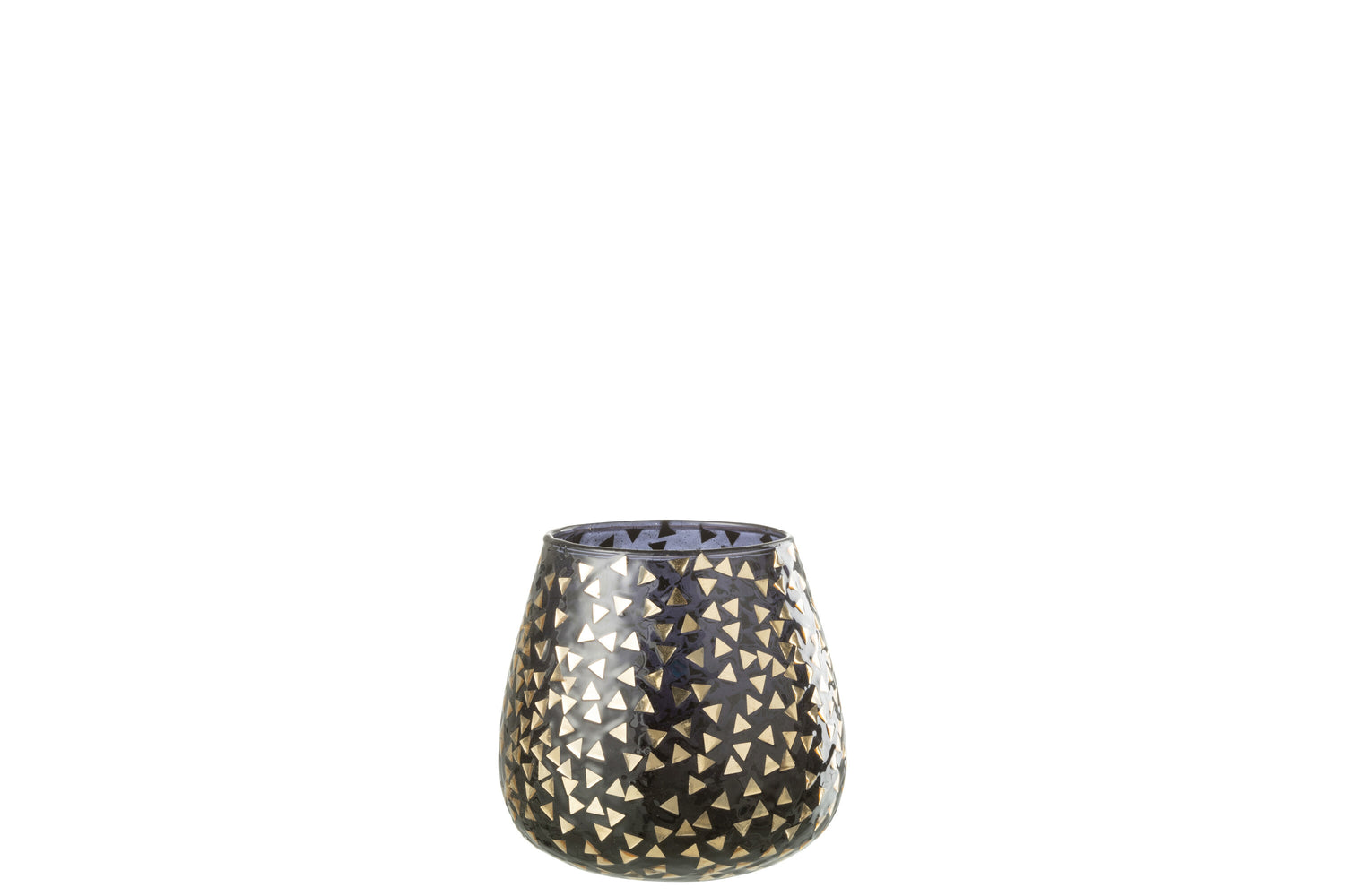 Orkaan Driehoek Glas Zwart/Goud Groot