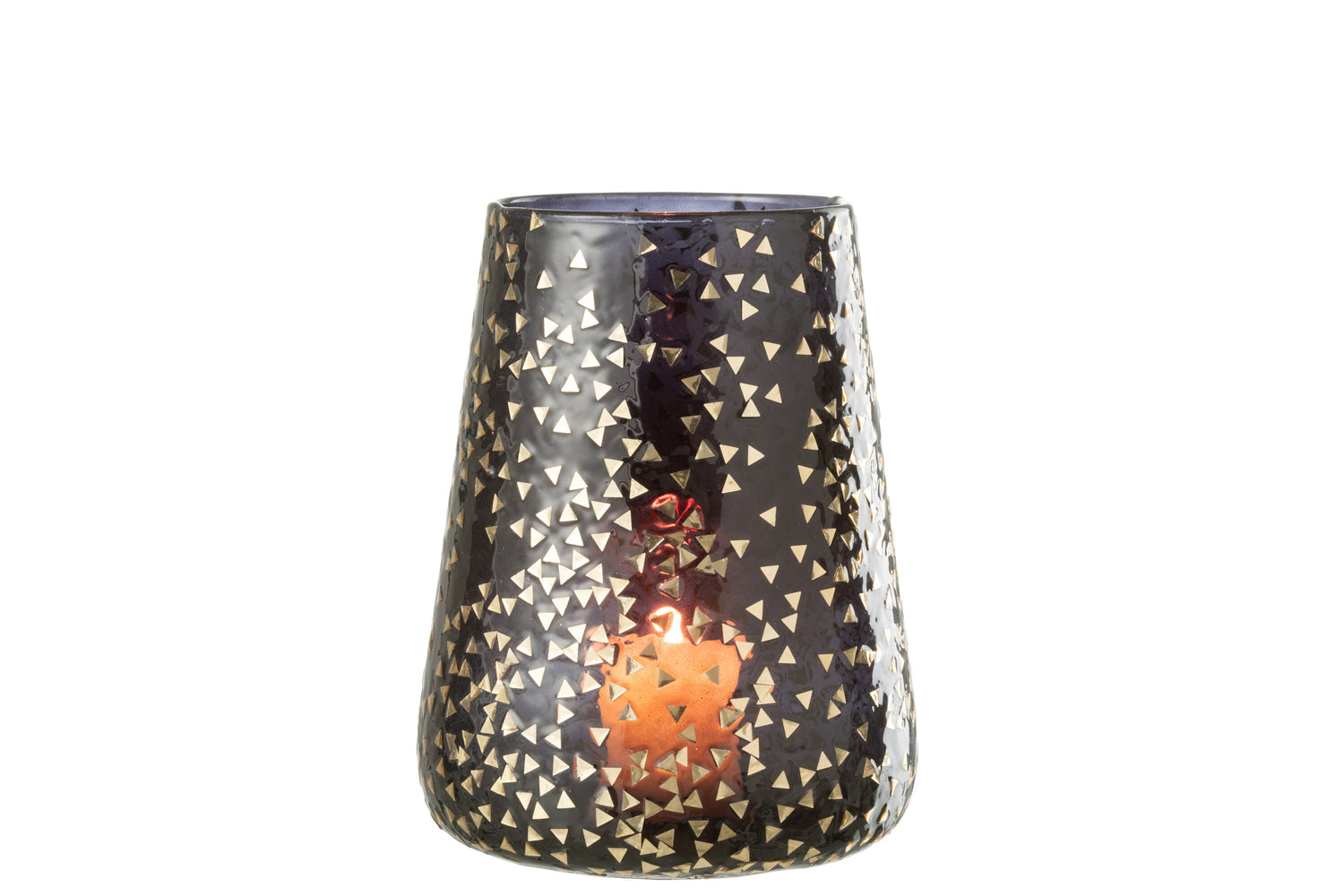 Orkaan Driehoek Glas Zwart/Goud Extra Groot