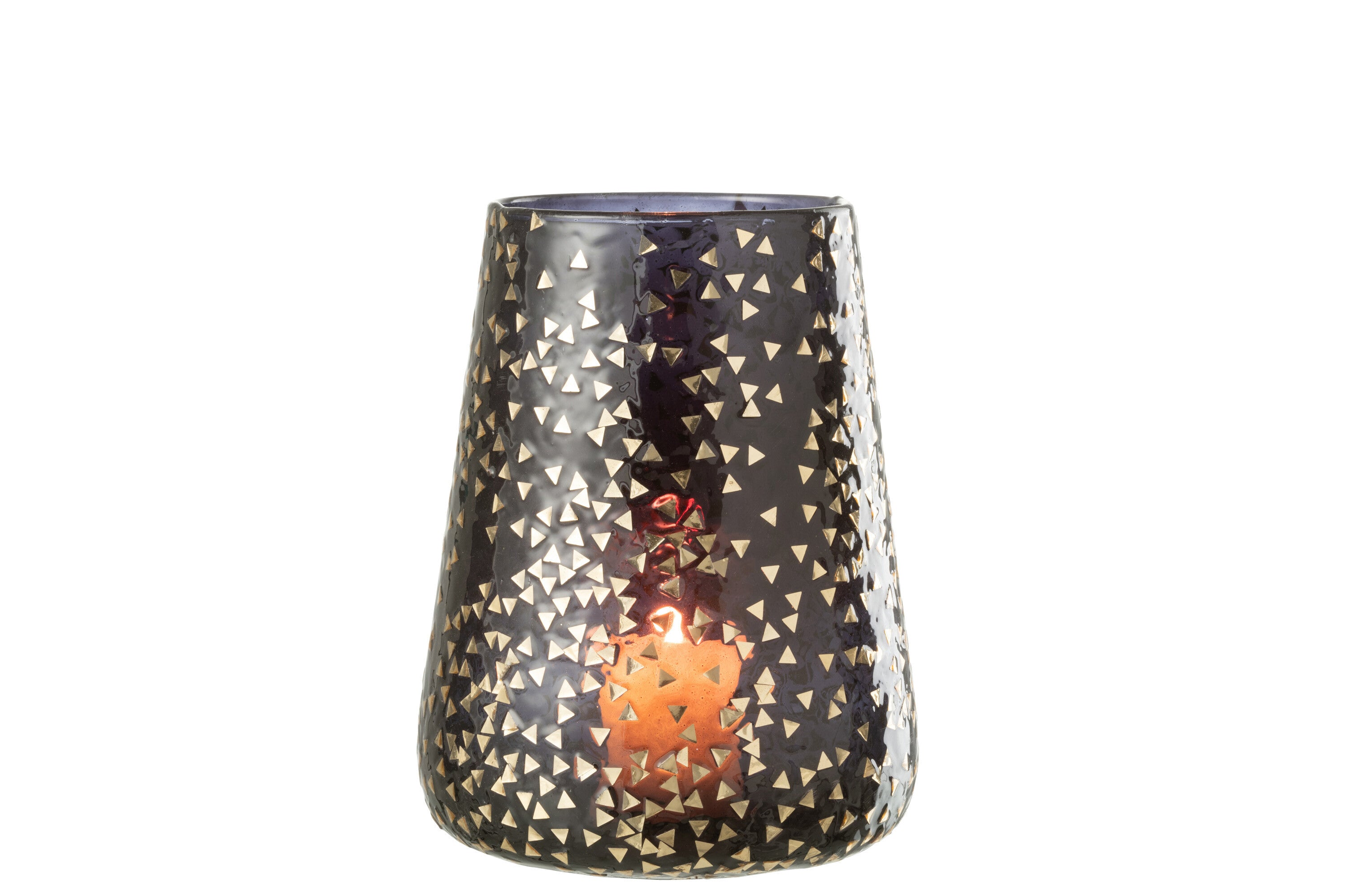 Orkaan Driehoek Glas Zwart/Goud Extra Groot