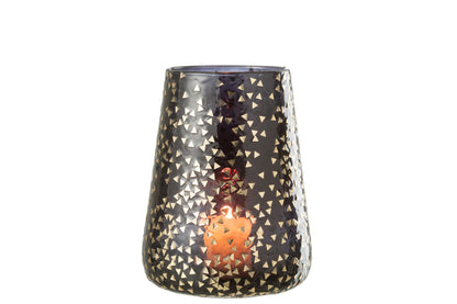 Orkaan Driehoek Glas Zwart/Goud Extra Groot