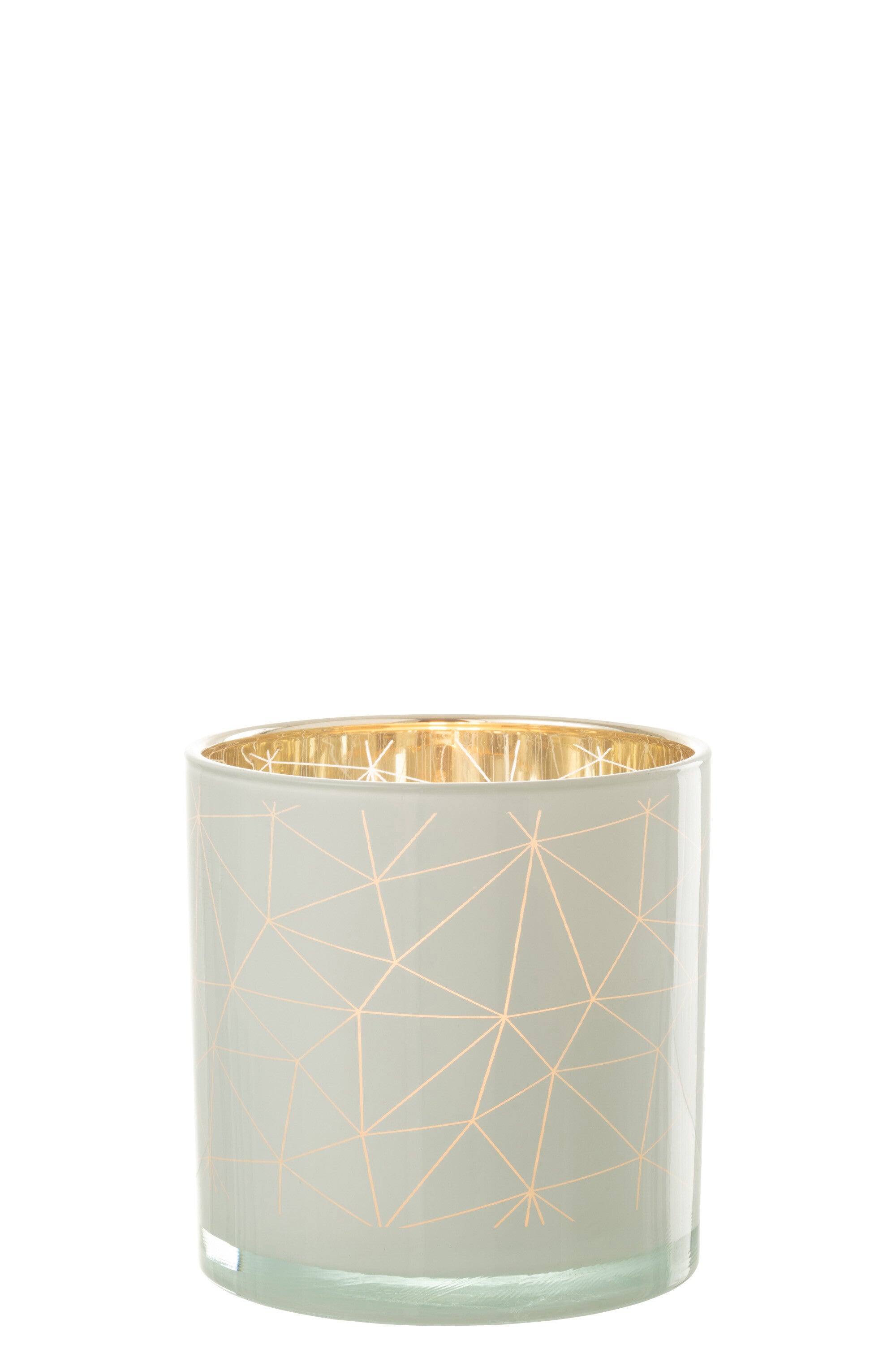 Orkaan Milano Glas Wit/Goud Groot