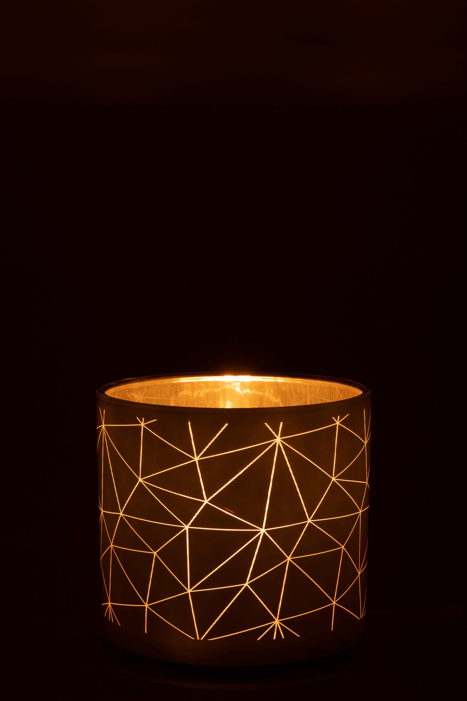 Orkaan Milano Glas Wit/Goud Groot