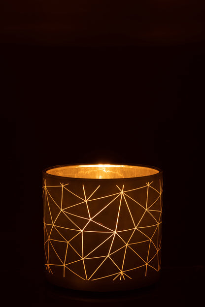 Orkaan Milano Glas Wit/Goud Groot