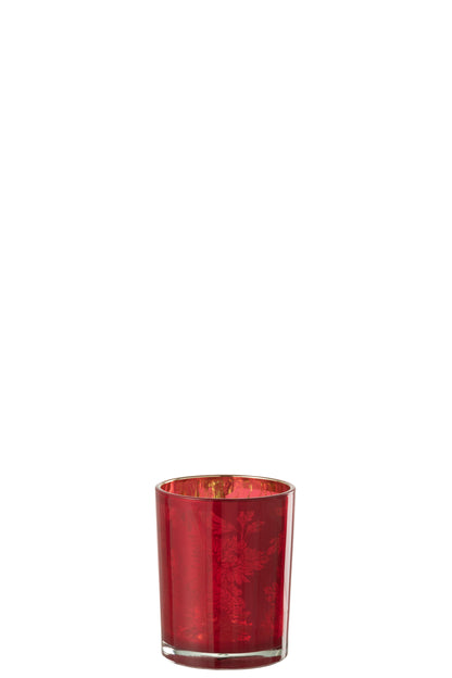Orkaan Bloemen Glas Rood Medium