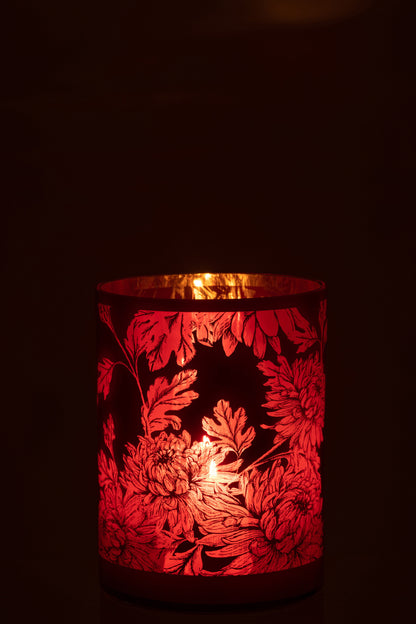 Orkaan Bloemen Glas Rood Extra Groot