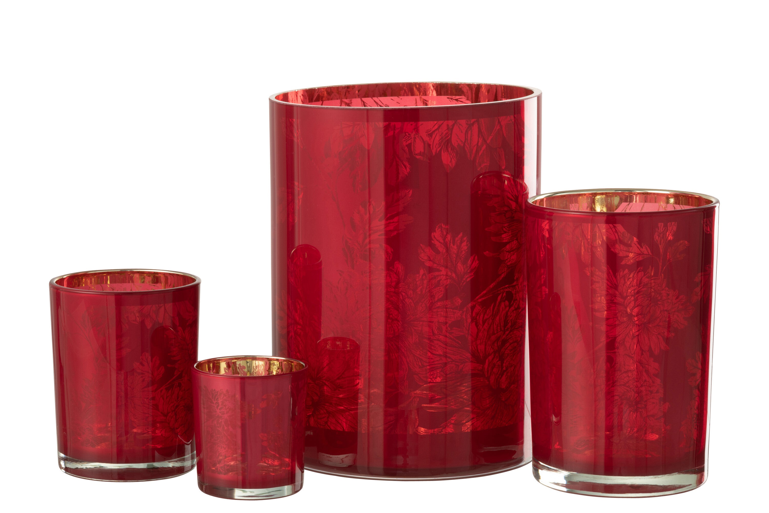 Orkaan Bloemen Glas Rood Extra Groot