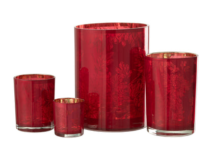 Orkaan Bloemen Glas Rood Extra Groot