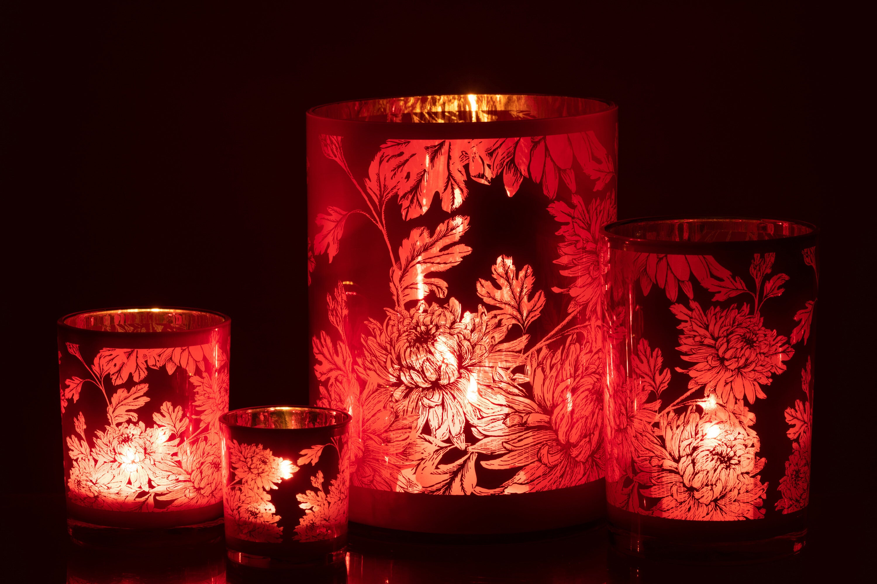 Orkaan Bloemen Glas Rood Extra Groot