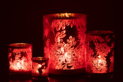 Orkaan Bloemen Glas Rood Extra Groot