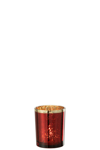 Orkaan Gouden Rand Glas Rood Medium