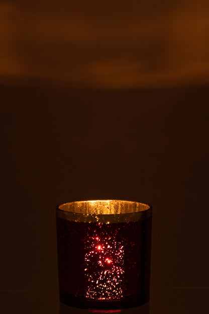 Orkaan Gouden Rand Glas Rood Groot