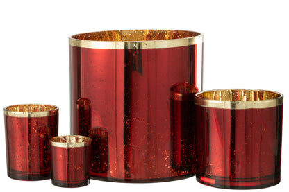 Orkaan Gouden Rand Glas Rood Extra Groot