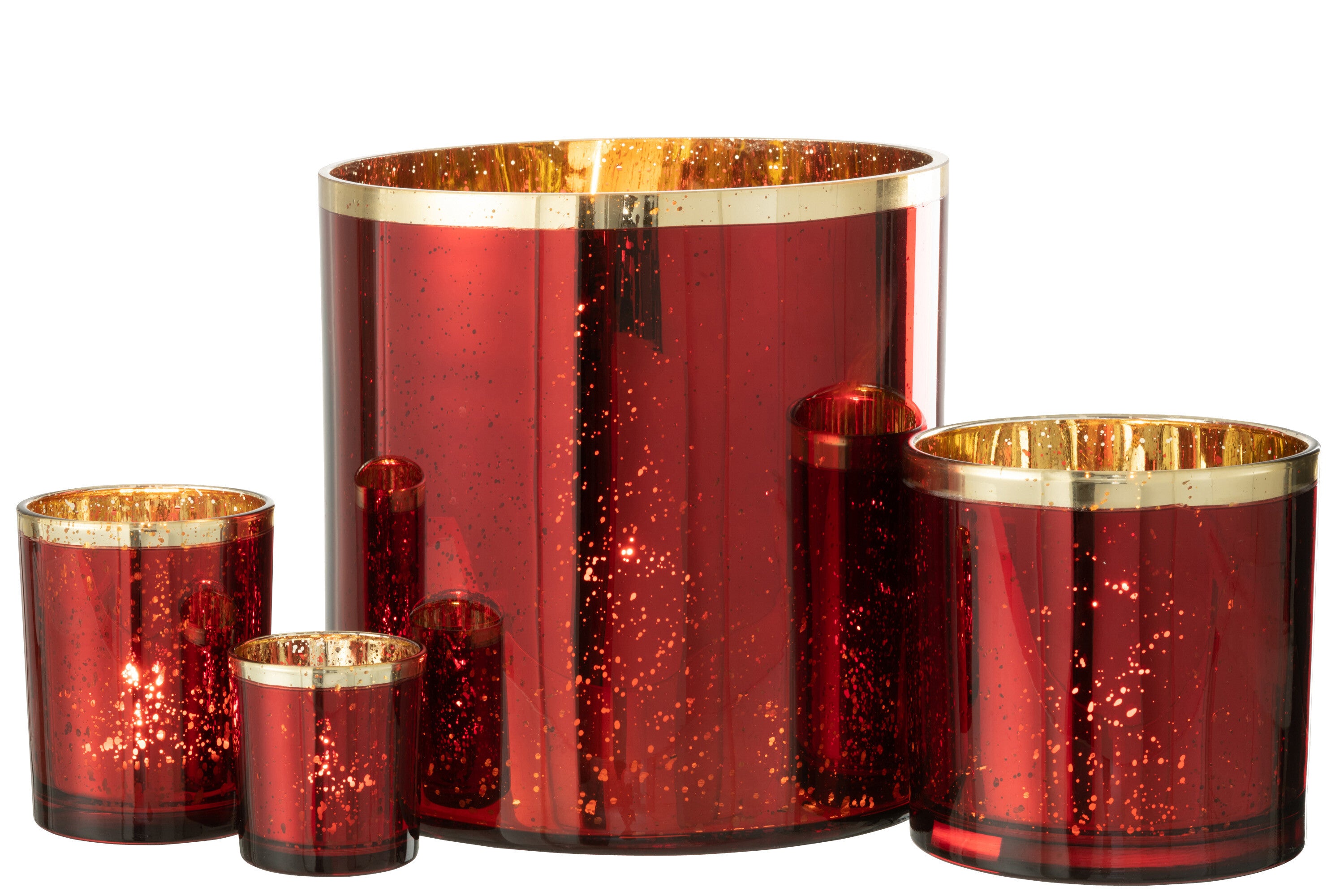 Orkaan Gouden Rand Glas Rood Extra Groot