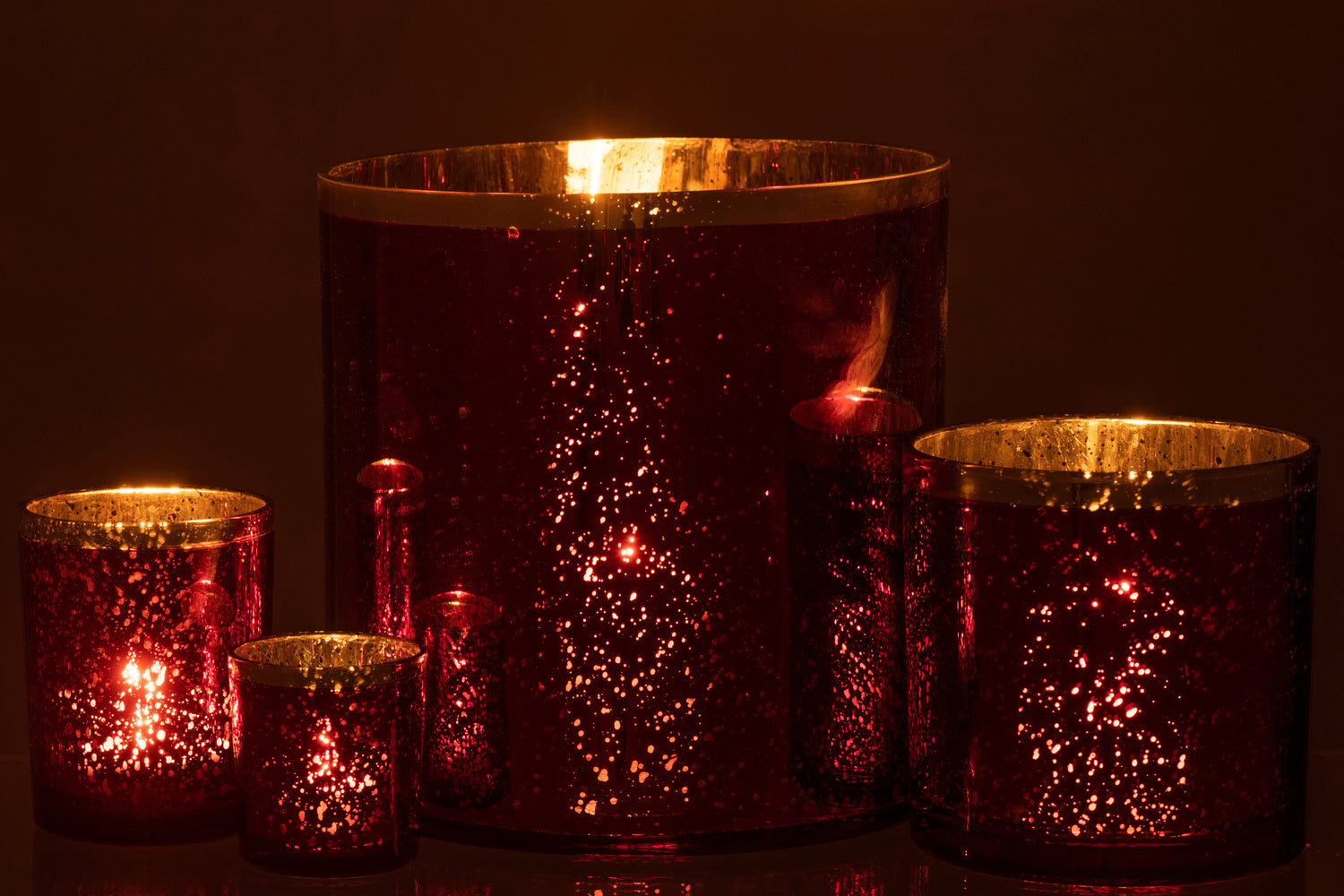 Orkaan Gouden Rand Glas Rood Extra Groot