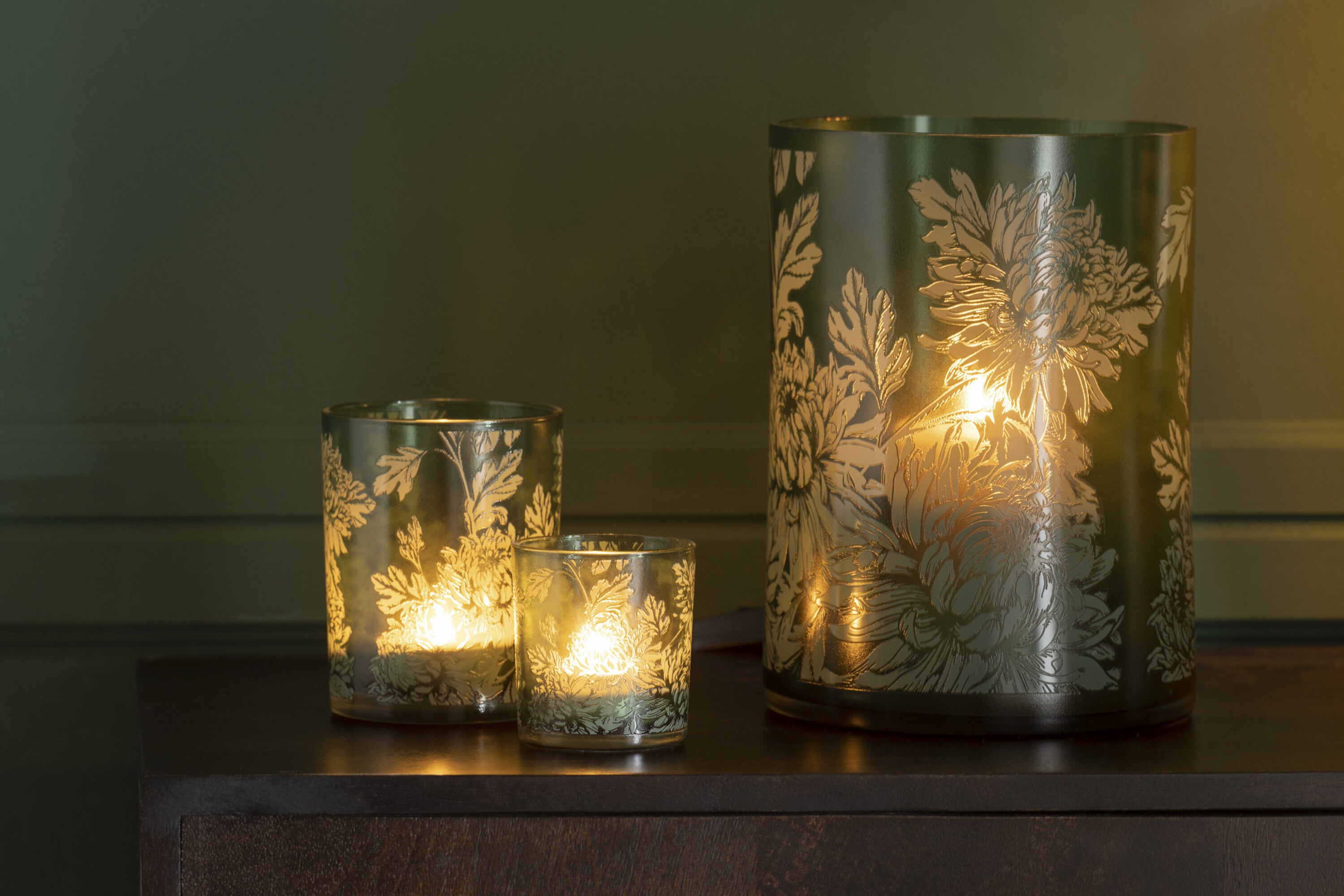 Orkaanbloemen Glas Mat Groen Extra Groot