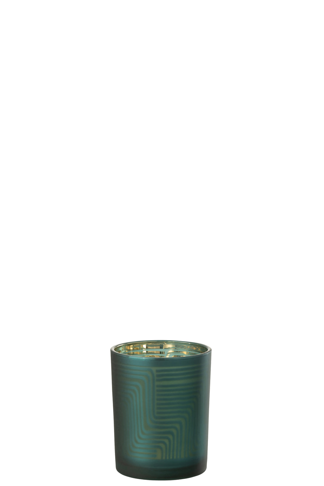 J-Line lantaarn Zigzag glas groen medium