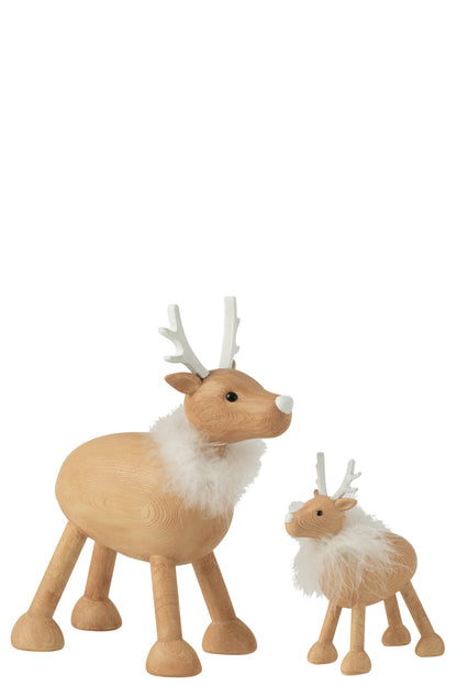 J-Line Hert Vacht Resine Naturel/Wit Large
