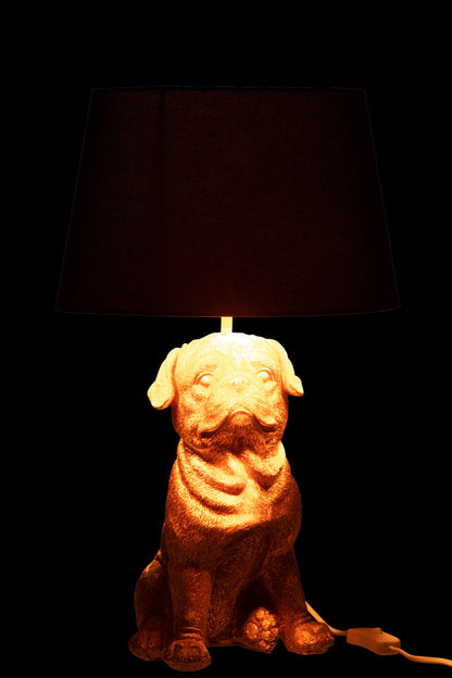 J-Line Lamp Hond Zittend Resine Goud