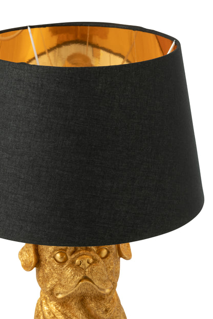 J-Line Lamp Hond Zittend Resine Goud