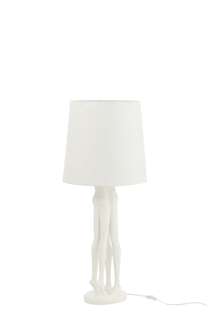 J-Line Lamp Koppel - kunststof - wit - klein