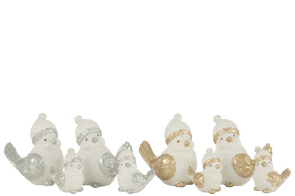 Vogels Hoed Hars Zilver/Goud Groot Assortiment Van 4