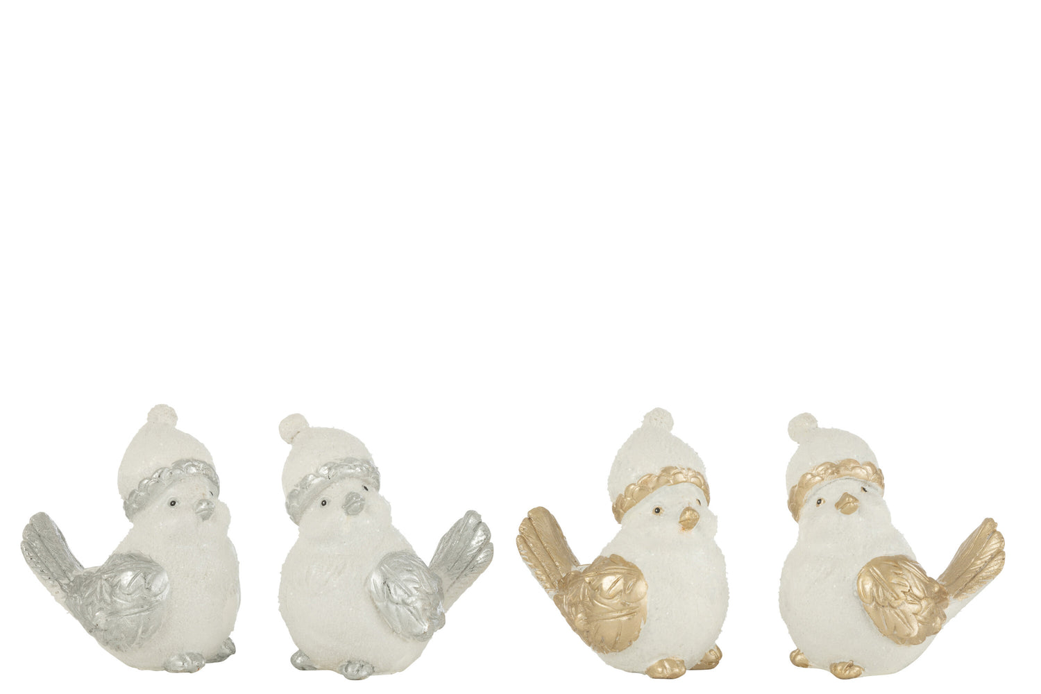 Vogels Hoed Hars Zilver/Goud Groot Assortiment Van 4