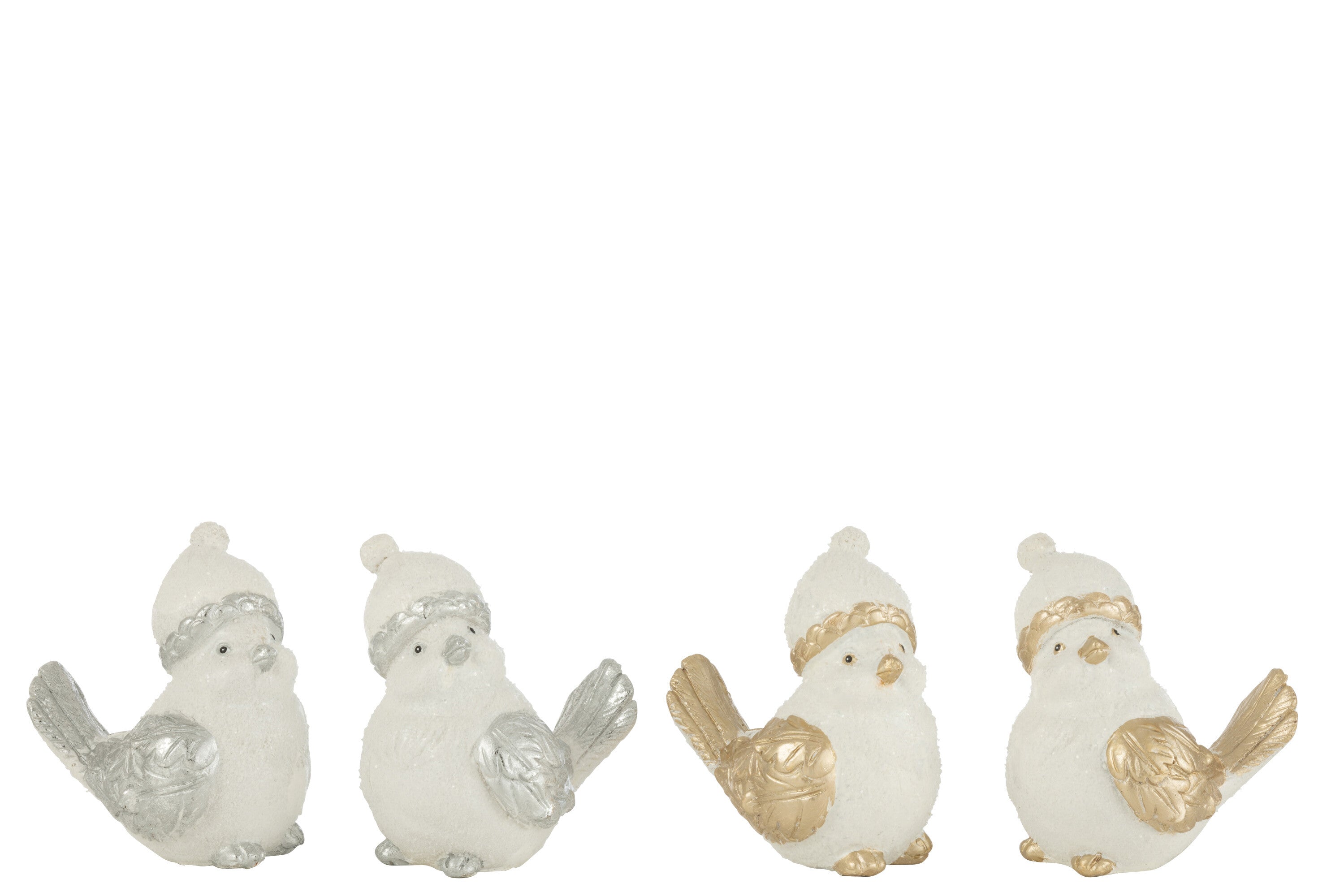 Vogels Hoed Hars Zilver/Goud Groot Assortiment Van 4