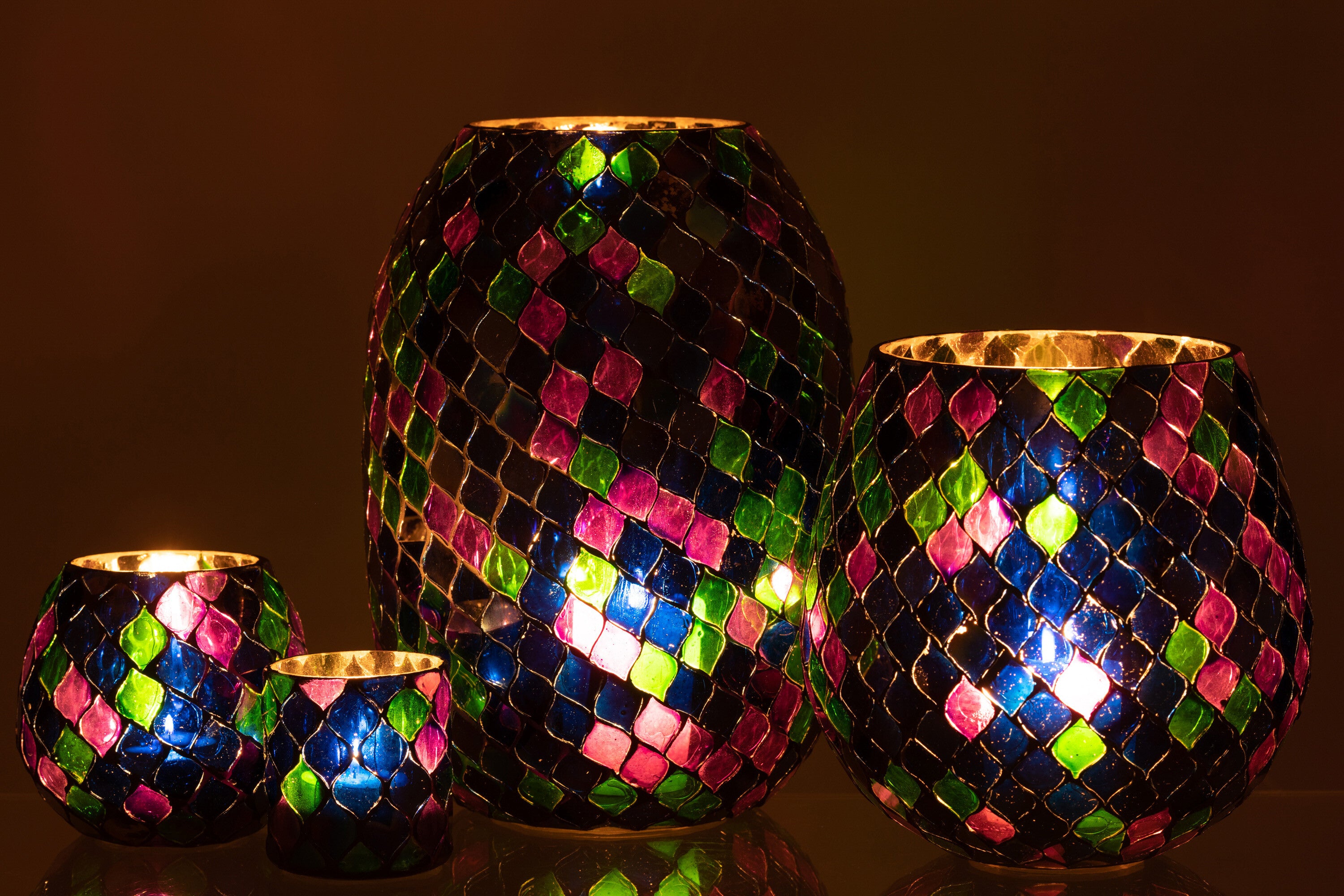 Orkaan Mozaïekglas Paars Extra Groot