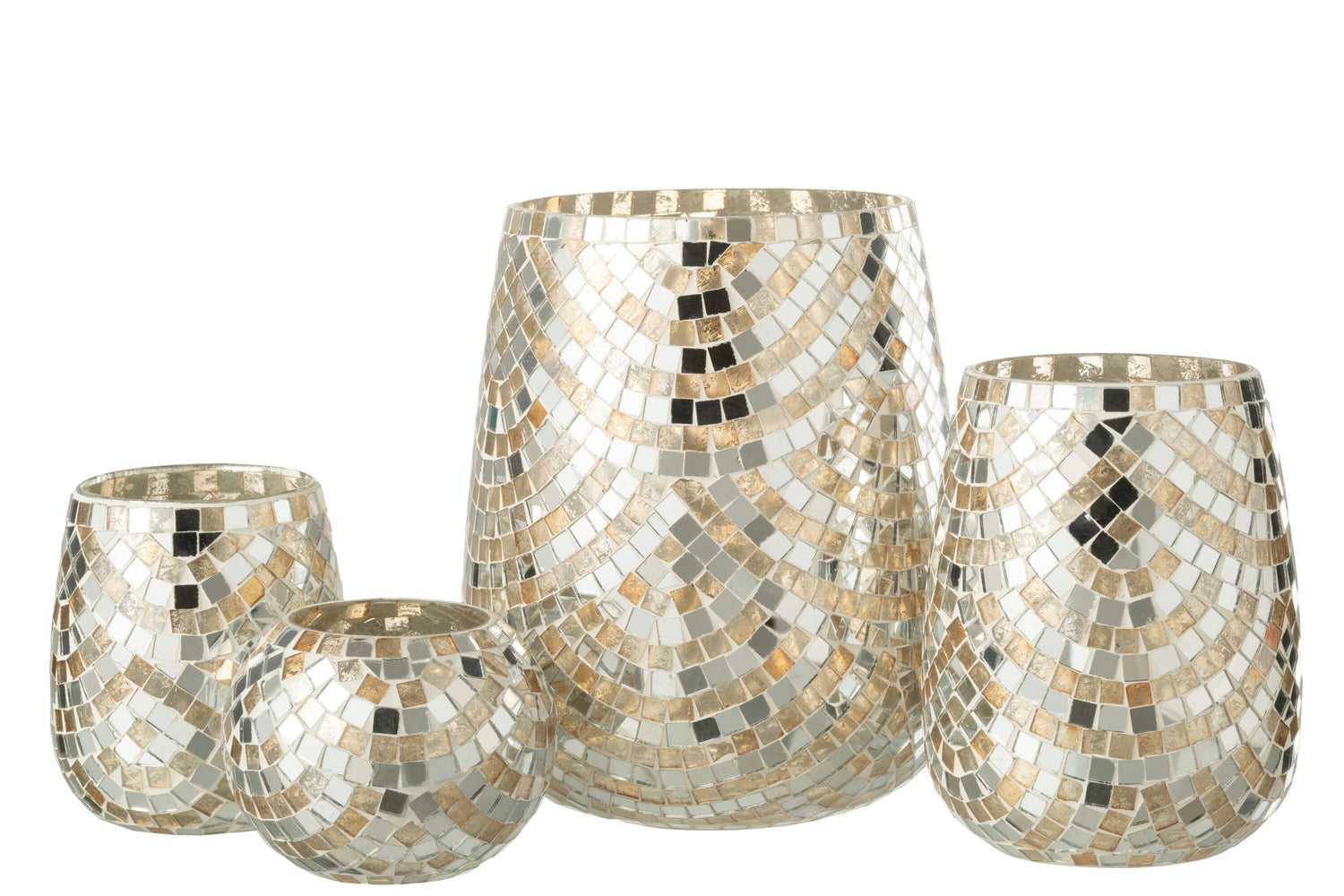 Orkaan Mozaïekglas Zilver/Goud Extra Groot