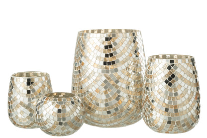 Orkaan Mozaïekglas Zilver/Goud Extra Groot