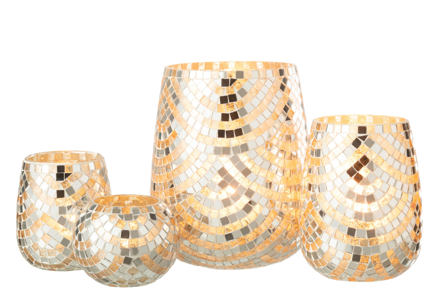 Orkaan Mozaïekglas Zilver/Goud Extra Groot