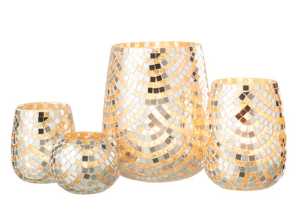 Orkaan Mozaïekglas Zilver/Goud Extra Groot