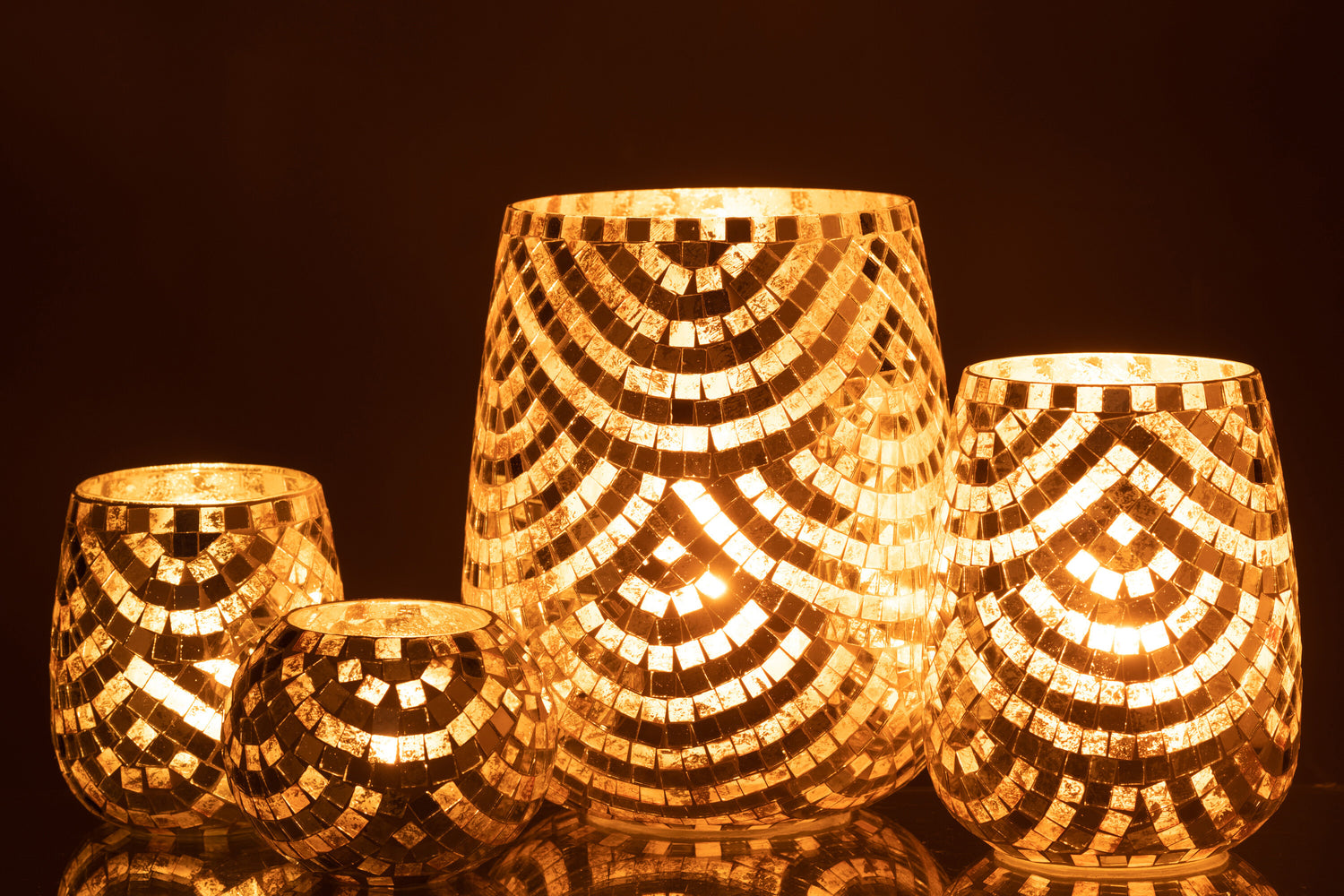 Orkaan Mozaïekglas Zilver/Goud Extra Groot