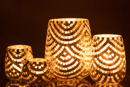 Orkaan Mozaïekglas Zilver/Goud Extra Groot