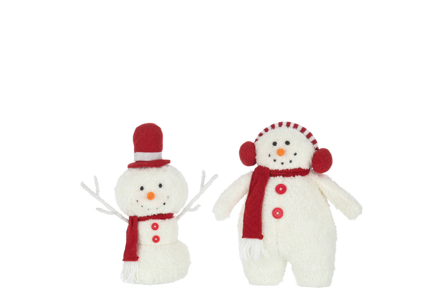 Sneeuwpop Sjaal Textiel Wit/Rood Kleine Assortiment Van 2