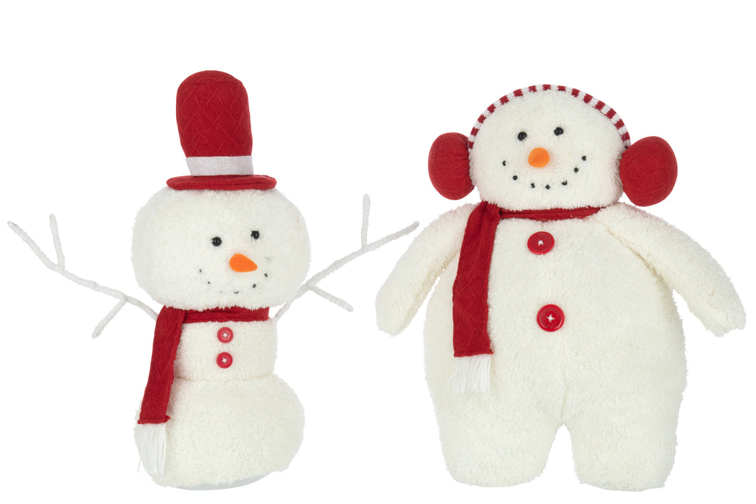 Sneeuwpop Sjaal Textiel Wit/Rood Groot Assortiment Van 2