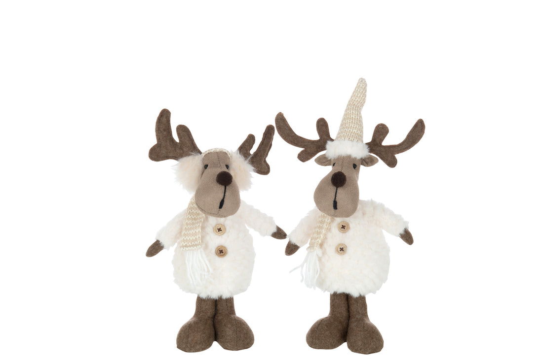 Rendier Sjaal Textiel Beige/Bruin Kleine Assortiment Van 2