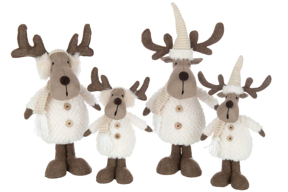 Rendier Sjaal Textiel Beige/Bruin Groot Assortiment Van 2