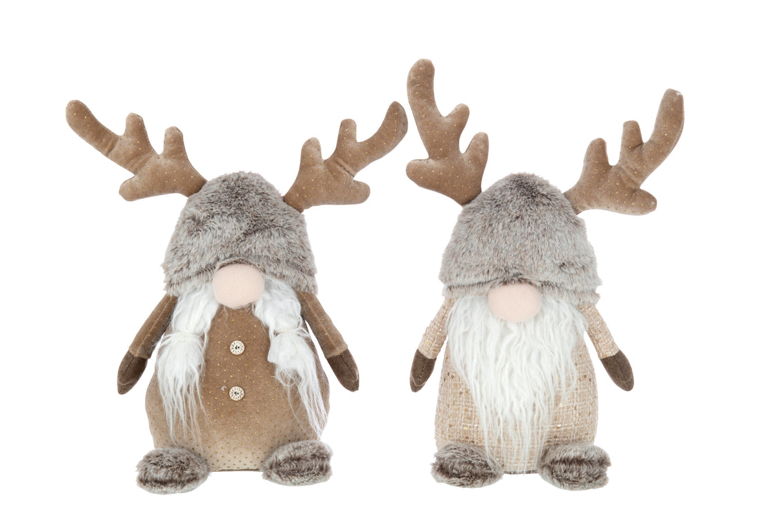 Kaboutergeweien Glitterachtige Textiel Bruin/Grijs Groot Assortiment Van 2