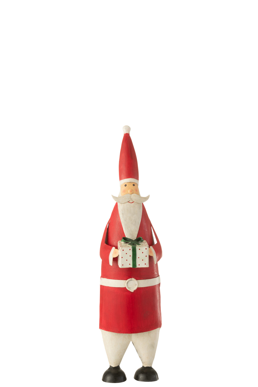 J-Line Kerstfiguren kerstman - ijzer - wit/ rood - S - 44 cm